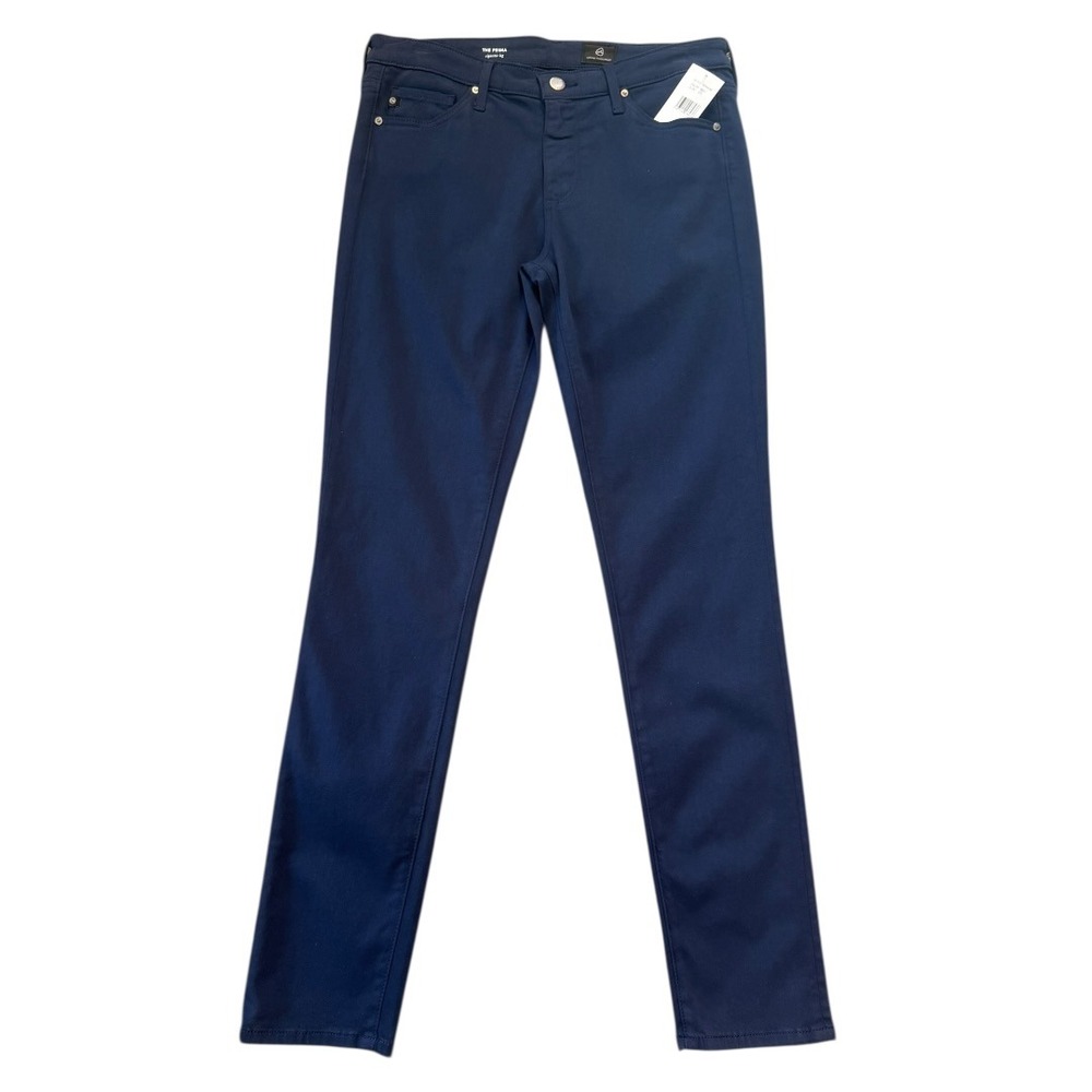 AG Adriano Goldschmied The Prima Cigarette Leg Navy Blue Sateen Jeans LSS1434 27